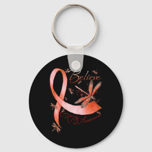 Tro Crps Awareness Orange Ribbon Dragonfly Lov Nyckelring