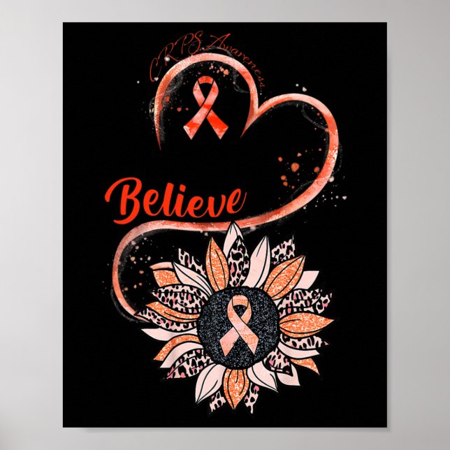 Tro Crps Awareness Orange Ribbon Solros Lov Poster (Framsidan)