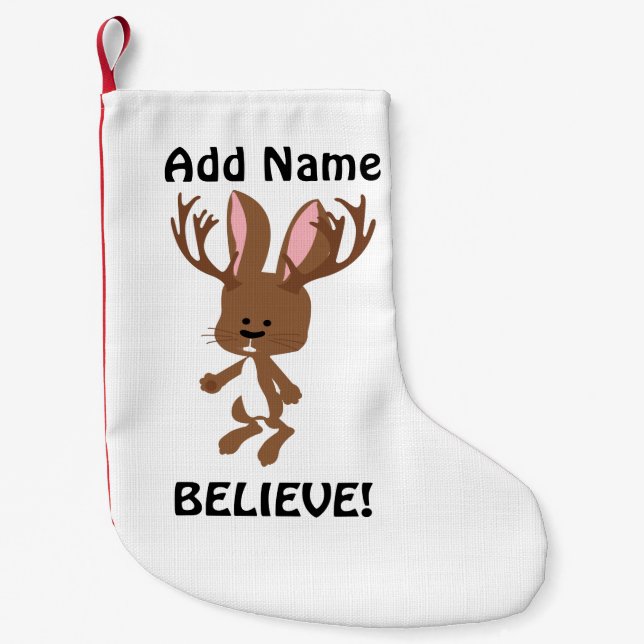 Tro! Cute Jackalope Liten Julstrumpa (Framsidan)