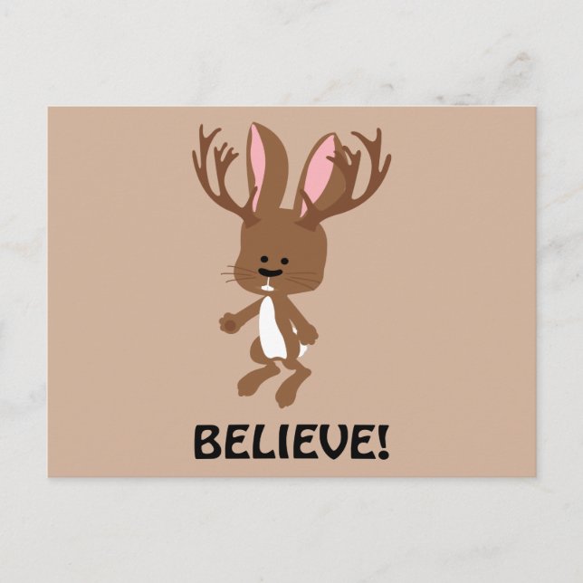 Tro! Cute Jackalope Vykort (Framsida)