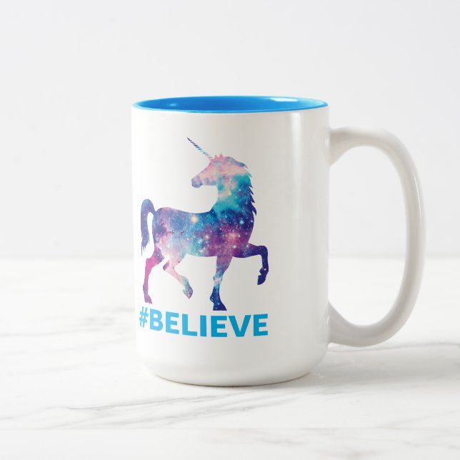 Tro design för galaxmönsterUnicorn Två-Tonad Mugg (Höger)