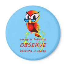 Tro det och se det observera Uggla Magnet