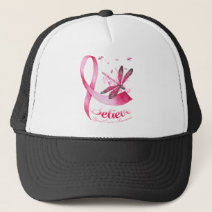 Tro Dragonfly Rosa Ribbon Breast Cancer Keps