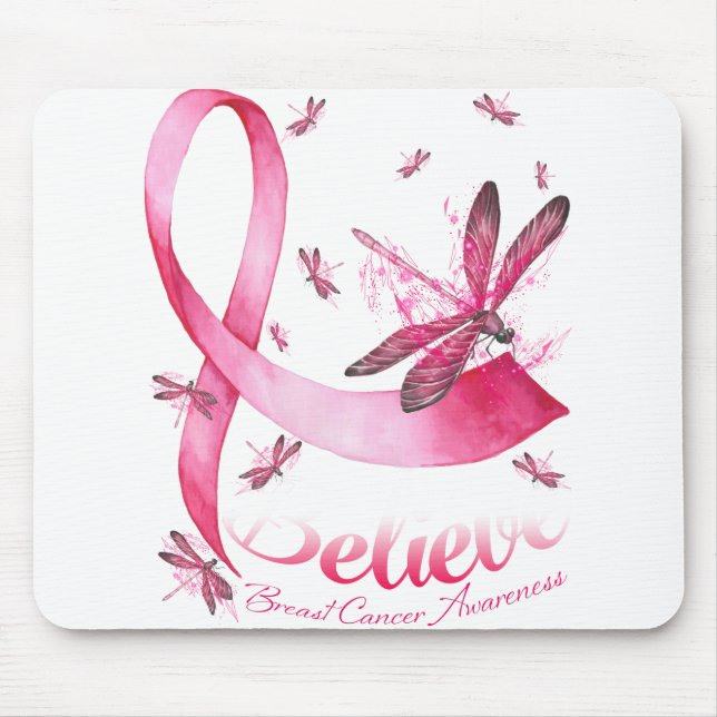 Tro Dragonfly Rosa Ribbon Breast Cancer Musmatta (Framsidan)