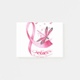 Tro Dragonfly Rosa Ribbon Breast Cancer Post-it Block