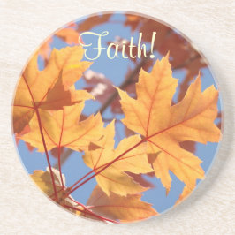 Tro! dricka Coaster Golden Orange Fall Leaves Underlägg
