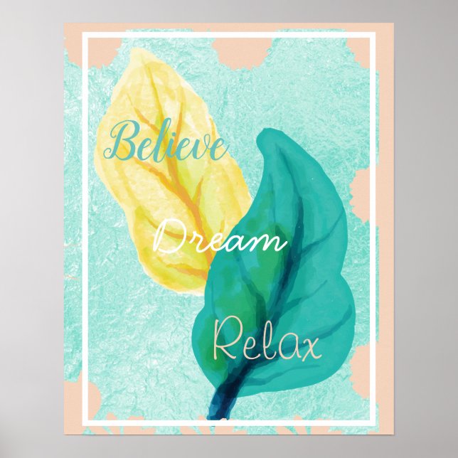 Tro, drömma, slappna av i Bath Wall Art Poster (Framsidan)