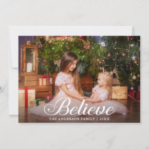 Tro Elegant Calligraphy Family Photo Julkort
