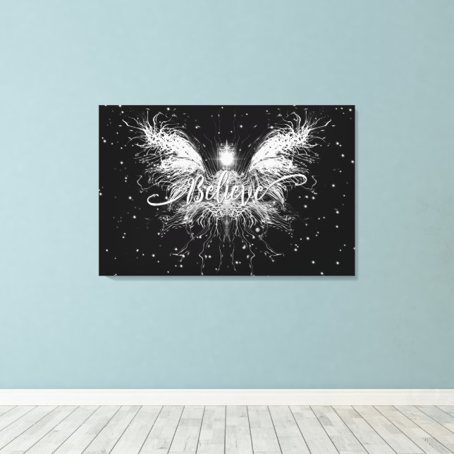 Tro Fairy Starlight Fantasy Black Canvastryck (Insitu (trägolv))