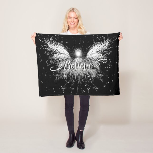 Tro Fairy Starlight Fantasy Black Fleecefilt (På plats)