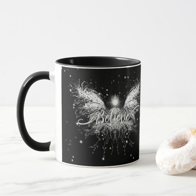 Tro Fairy Starlight Fantasy Black Mugg (Med munk)