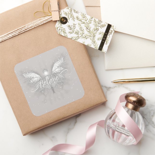 Tro Fairy Starlight Fantasy Fyrkantigt Klistermärke (Gifting)