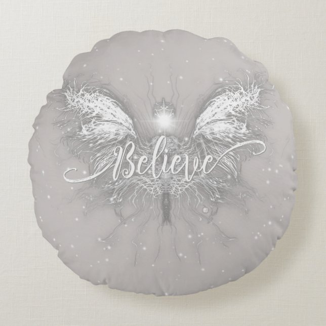 Tro Fairy Starlight Fantasy Rund Kudde (Framsidan)