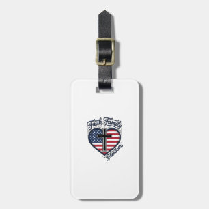 Tro Faith Familj Frihet Patriotiskt Kors Hjärta Tr Bagagebricka