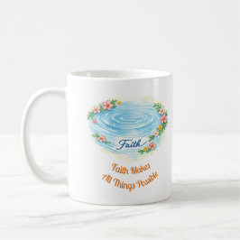Tro Faith Vatten Krusande Blommor Påsk Kristna Mug Kaffemugg
