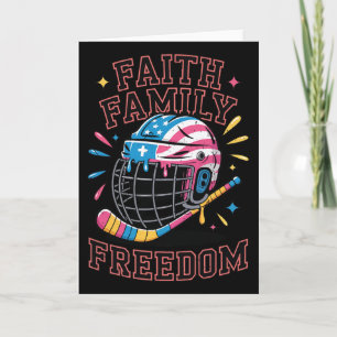 Tro Familj Frihet Glass Drip Hockey Spel Da Kort