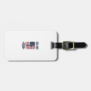 Tro Familj Frihet Patriotiskt Kors USA Flagga Vect Bagagebricka