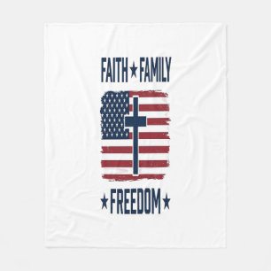Tro Familj Frihet Patriotiskt Kors USA Flagga Vect Fleecefilt