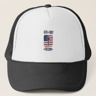 Tro Familj Frihet Patriotiskt Kors USA Flagga Vect Keps