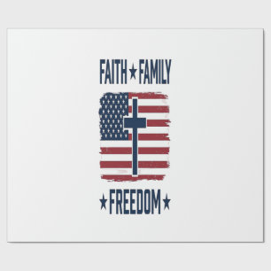 Tro Familj Frihet Patriotiskt Kors USA Flagga Vect Presentpapper
