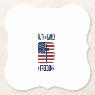 Tro Familj Frihet Patriotiskt Kors USA Flagga Vect Underlägg Papper