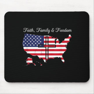 Tro Familj Frihet USA Flagga 4 juli Musmatta