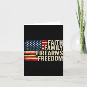Tro Familj Vapen Frihet - Amerikansk Flagga Kort