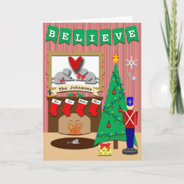 Tro Family Photo Anpassningsbar jul 4-lager Helgkort