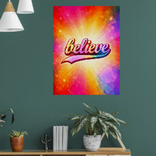 Tro Färgrik Typografi Inspirerande Poster