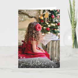 Tro. Festive Sparkles Photo Overlay jul Helgkort