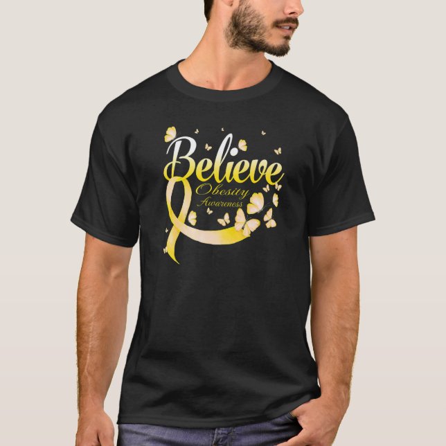 Tro fetma medvetenhet fjäril t shirt (Framsida)