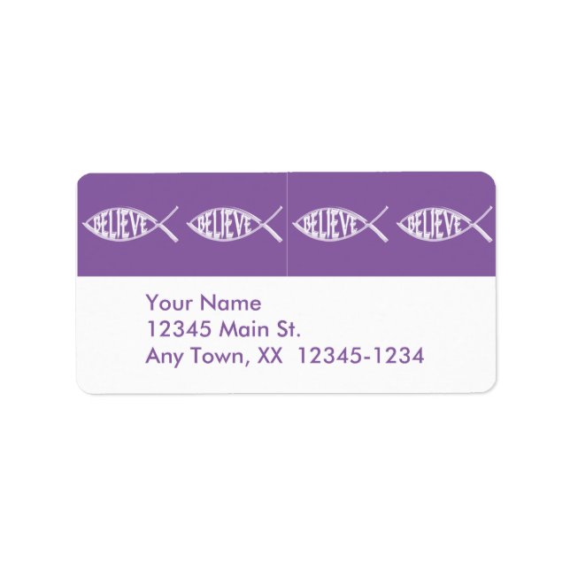 Tro Fish Lavender Adressetikett (Framsidan)