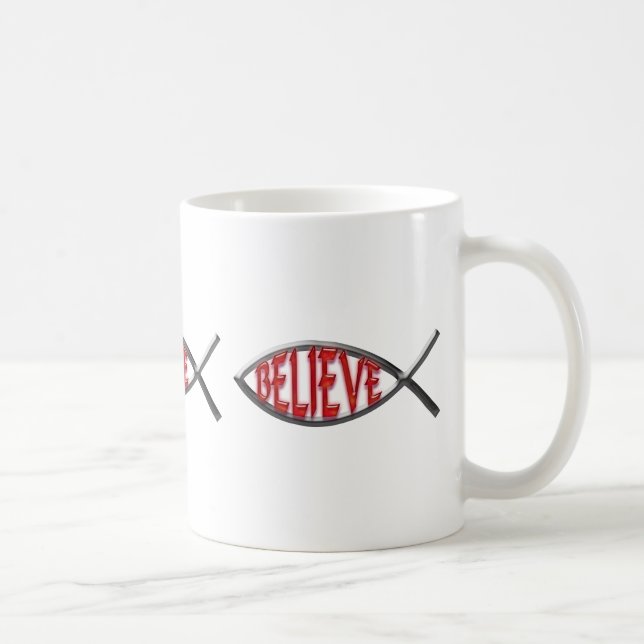 Tro Fisk- Röd Kaffemugg (Höger)