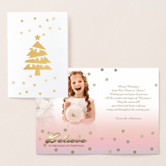 Tro. Foil Luxury Anpassningsbar Photo Card Folierat Kort (Display)