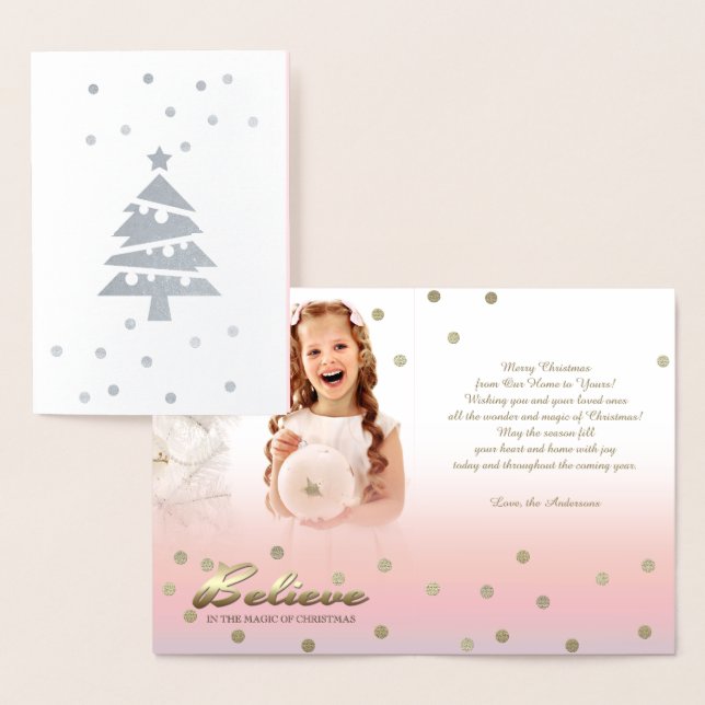 Tro. Foil Luxury Anpassningsbar Photo Card Folierat Kort (Display)
