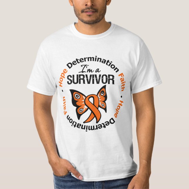 Tro för beslutsamhet för Leukemiaöverlevandehopp T Shirt (Framsida)