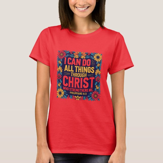 Tro för kvinnor i bomull   t shirt (Framsida)