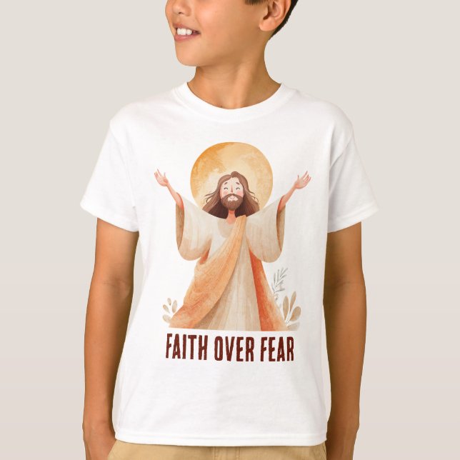 Tro före Rädsla Jesus Kristet T-Shirt (Framsida)
