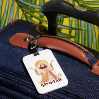 Tro före Rädsla Jesus Kristet T-Shirt Bagagebricka