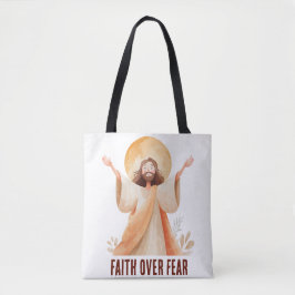 Tro före Rädsla Jesus Kristet T-Shirt Tygkasse