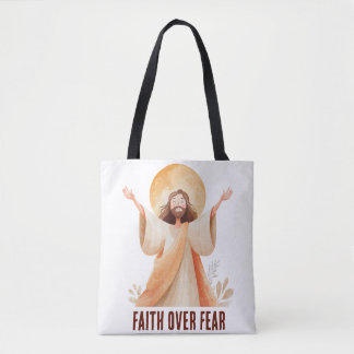 Tro före Rädsla Jesus Kristet T-Shirt Tygkasse
