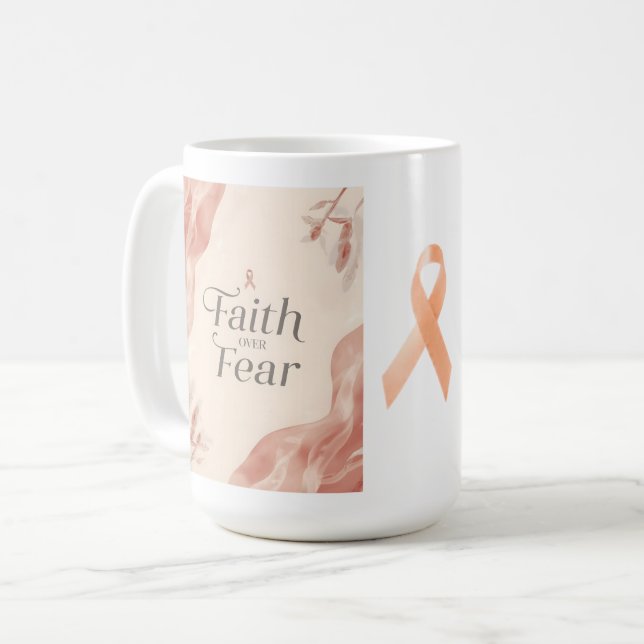 Tro före rädsla -mugg – Inspirerande kristen prese Kaffemugg (Framsida vänster)