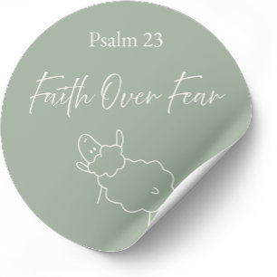 Tro framför rädsla Psalm 23 Kristet dekaler Runt Klistermärke