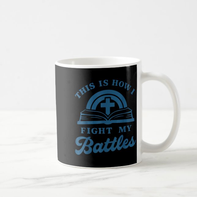 Tro Gebed Strider Bibel Kors Kristna  Kaffemugg (Höger)