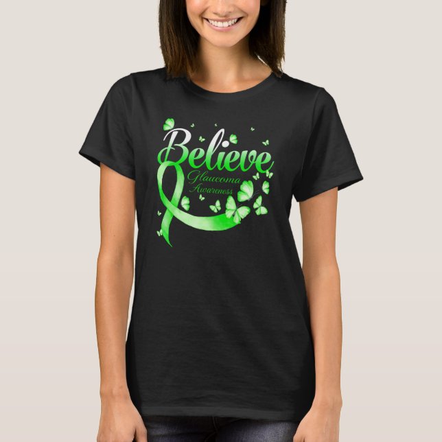 Tro Glaucoma Awareness Butterfly T Shirt (Framsida)