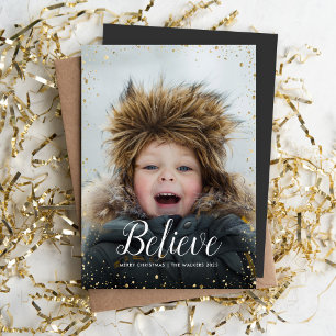 tro Glitz Faux Glitter Photo Overlay Julkort