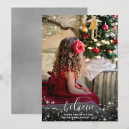 Tro - Gnistra Stars Photo Grått-jul Julkort