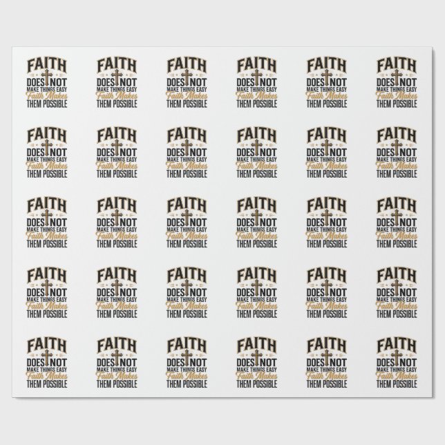 Tro gör dem möjliga kristen typografi Des Presentpapper (Platt)
