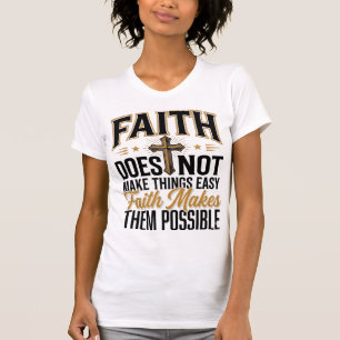 Tro gör dem möjliga kristen typsnittsdesign t shirt