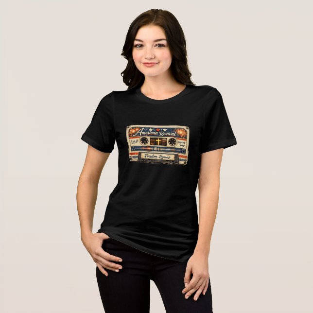 Tro Guidar Frihet Kristet Patriotiskt Utformat T Shirt (Framsida Full)